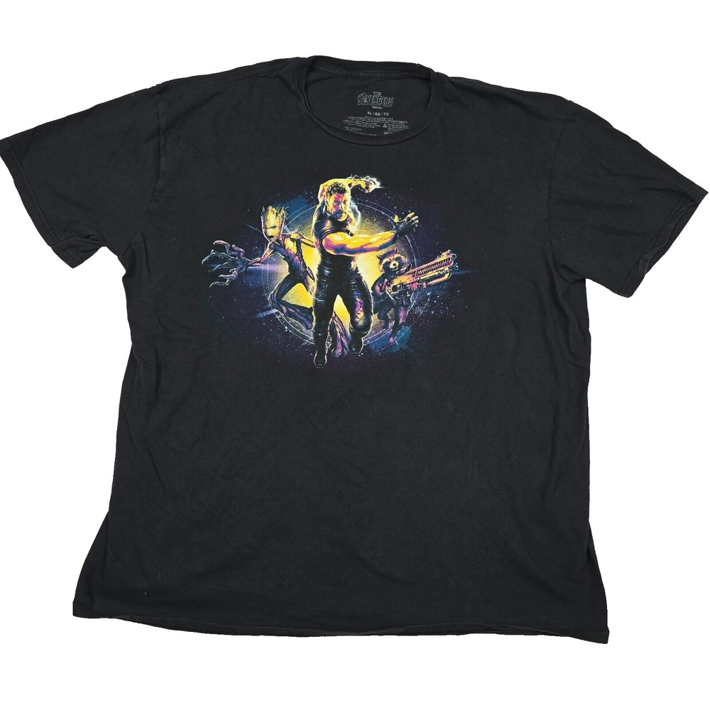 Marvel Avengers Infinity War Thor Groot Rocket Raccoon Graphic T-Shirt Mens XL